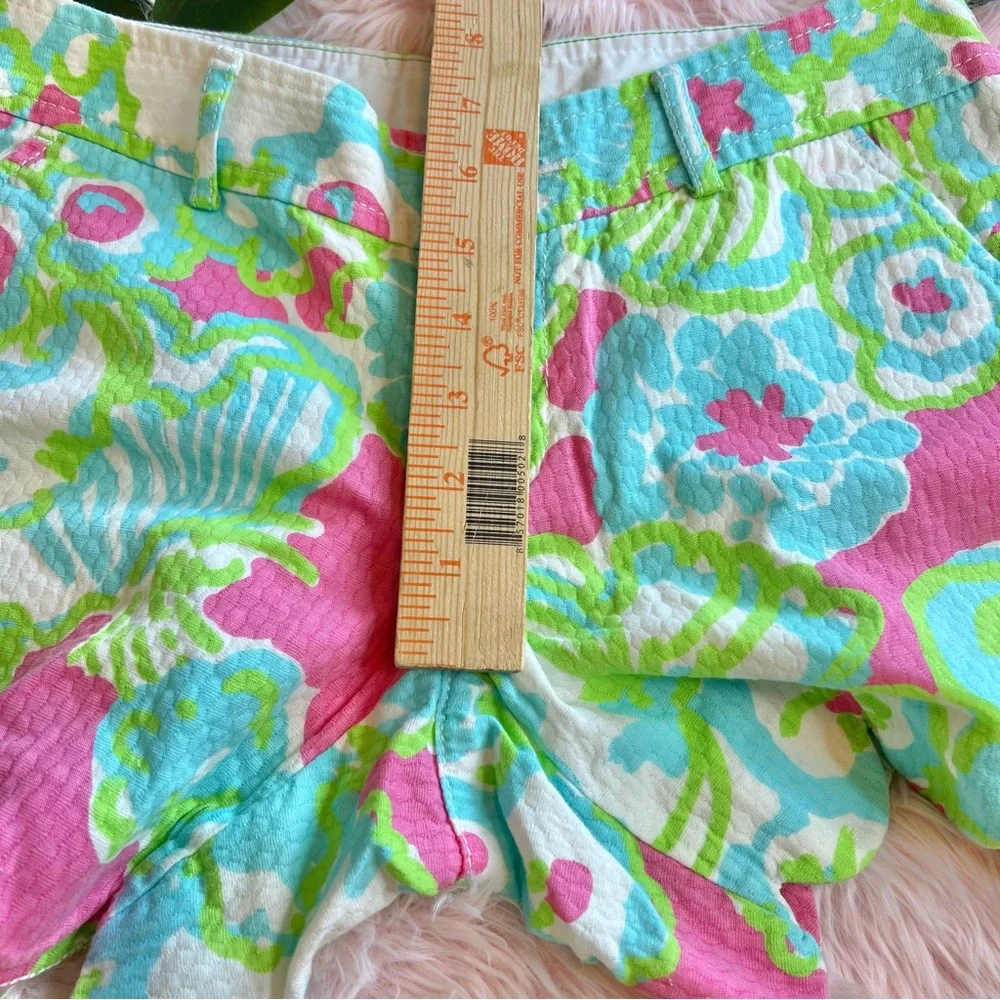 Lilly Pulitzer The Buttercup Short A Delicacy Pink Floral Scallop Hem Sz‎ 0
